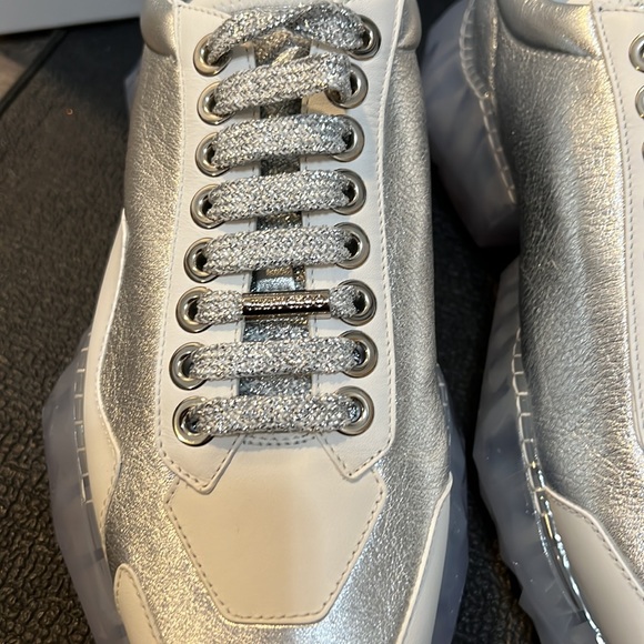 Jimmy Choo Diamond Silver White Oversized Sneakers - Picture 5 of 10